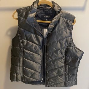 Women’s LandsEnd Metallic Grey Vest Size XL